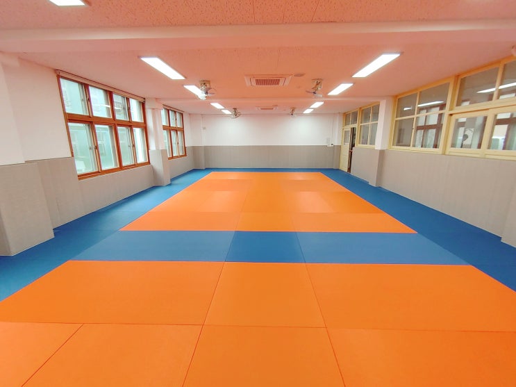  전북 삼례 중앙초등학교 소규모실내체육시설 - 다오코리아 안전 바닥매트&안전 보호벽매트(안전패딩) 설치