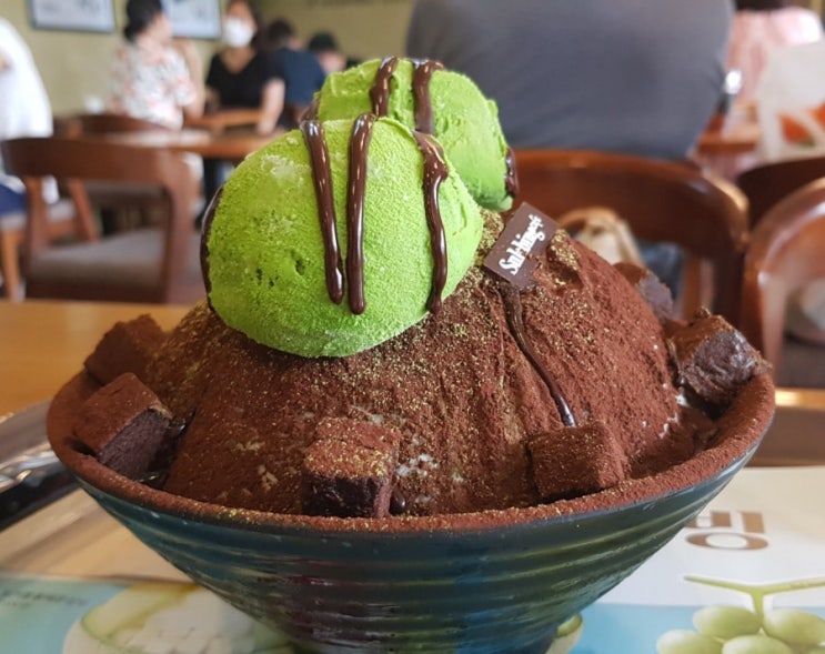  가락시장설빙 신메뉴 그린티초코 인절미토스트