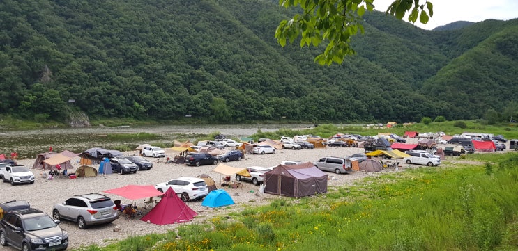  급 떠난 홍천 노지캠핑 모곡밤벌유원지에서