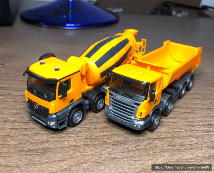  [1/87 트럭, 특수] 건설용 수송차, 레미콘과 덤프트럭 모형(Benz Arocs, Scania R)