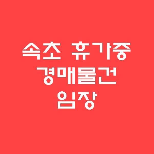  <경매 일주일이면 떠블오케이만큼 한다> - 속초경매 임장 -
