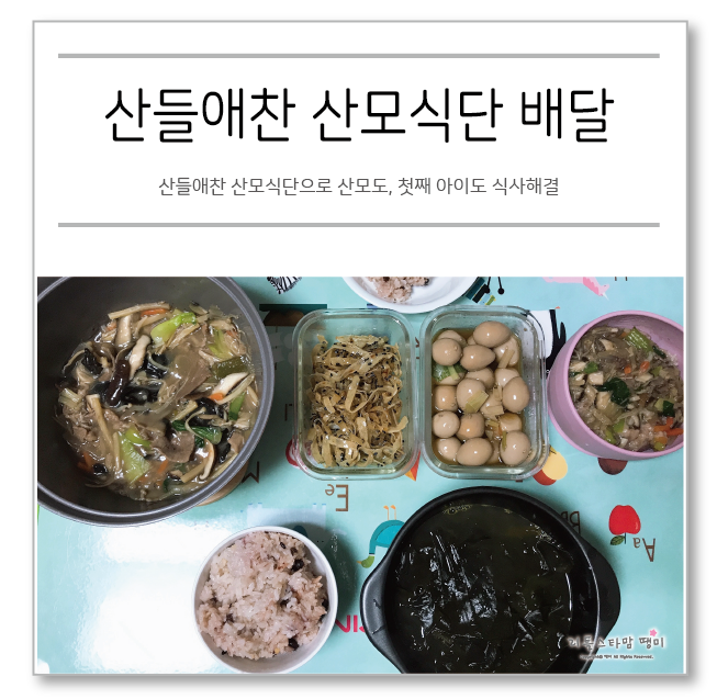  산들애찬 산모식단으로 산모도, 첫째 아이도 식사해결