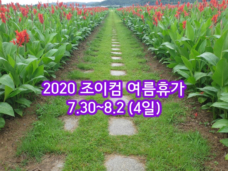  조이컴 2020년 여름휴가 공지입니다.