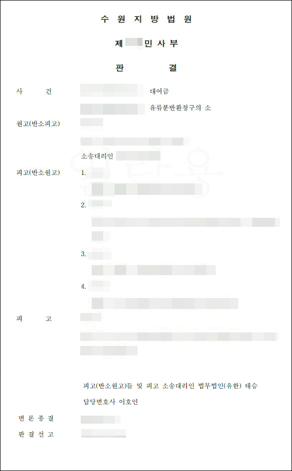  상속채무 반환 청구소송 방어 사례