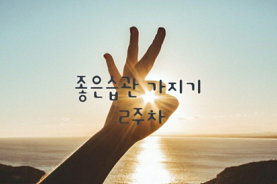  [2주차기록] 좋은습관 만들기 위해 3가지 노력중 - 시간을 잘 활용하자!!