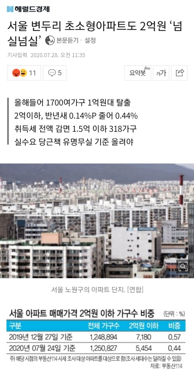 이제 서울에서는 내소유의 아파트를 정녕 가질수 없는건가요(ft.점점)