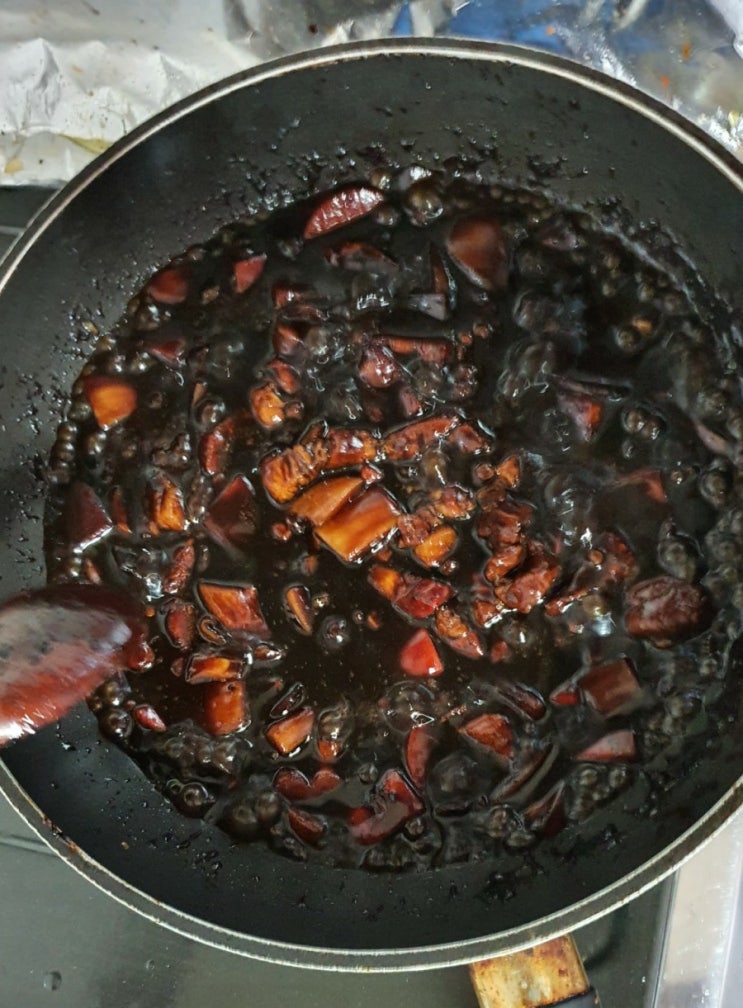  오늘은 아빠가 요리사 돼지고기 짜파게티 만들기 쟁반짜장 맛