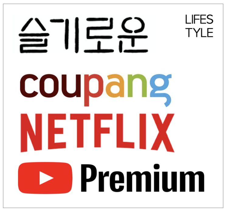  슬기로운 구독 생활 (넷플릭스, 유튜브, 쿠팡)