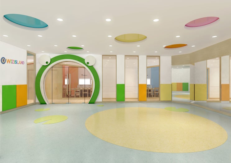 컬러풀한 색채감이 상상력을 자극하는 유치원 인테리어디자인