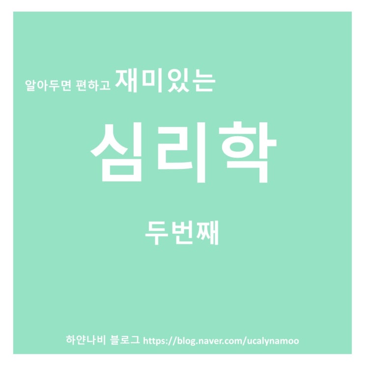  알아두면 편하고 재미있는 심리학 : 심리학 용어 모음 두번째