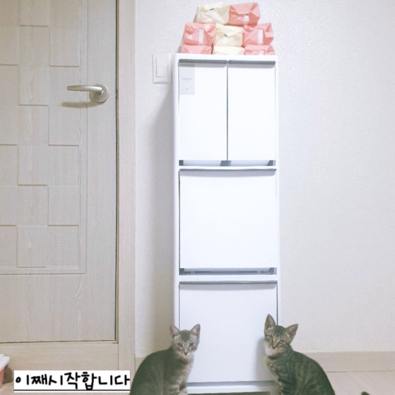 [인테리어] 창신리빙 프랑코 3단 가정용분리수거함 60L