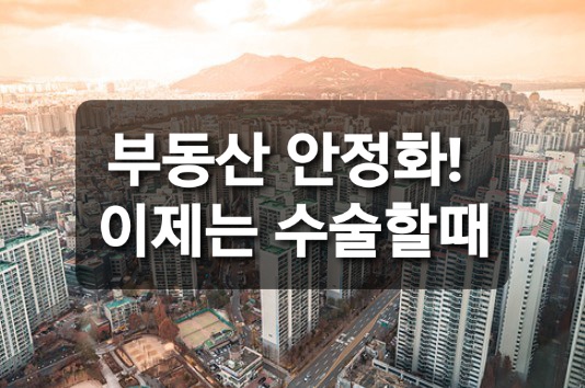 부동산가격 안정화 이제는 수술할때