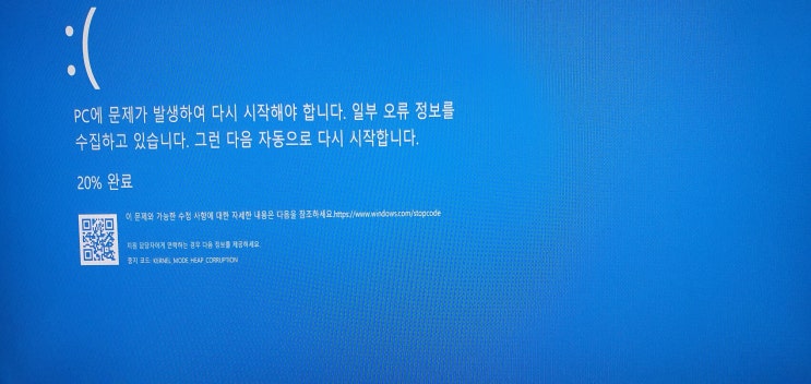 [블루스크린] KERNEL_MODE_HEAP_CORRUPTION(iptime nas2dual사용자)
