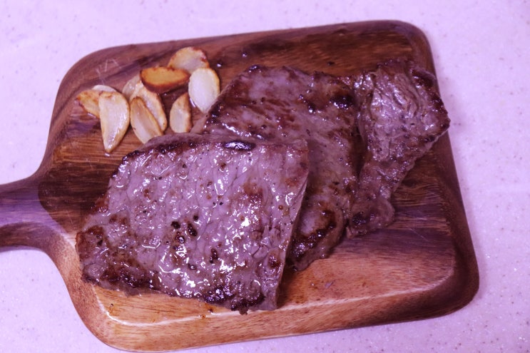  정품진 한우 채끝 스테이크 마리네이드 첫 도전