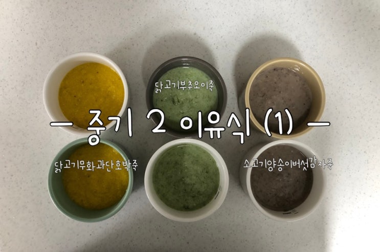  베이비무브로 만드는 중기2 이유식 (1) 닭고기무화과단호박죽 닭고기부추오이죽 소고기양송이버섯감자죽