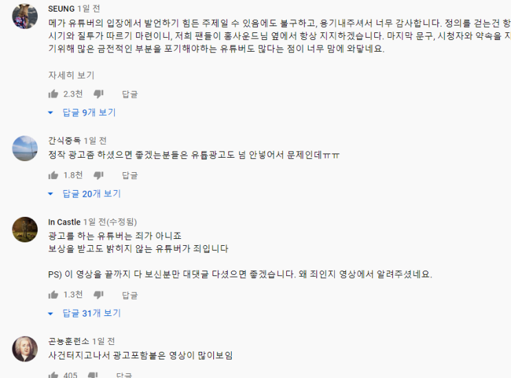 유튜브 뒷광고 실태 고발한 홍사운드 유튜브 뒷광고 실태 고발한 홍사운드