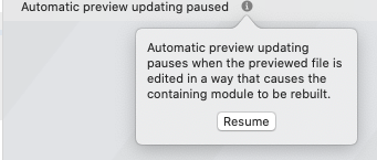 [iOS] SwiftUI :: Automatic preview updating paused