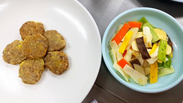  한식조리기능사 실기 학원 4주차 / 겨자채,육원전,콩나물밥,잡채,너비아니구이,생선전