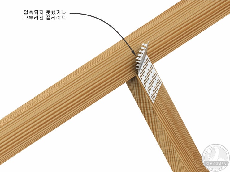  목조주택 인스펙션 지붕 검사 : 잘못된 트러스 플레이트