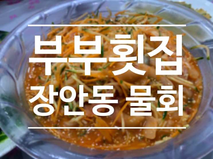  동대문 장안동 물회 맛집 부부횟집 주차가능 :)
