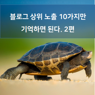  블로그 상위 노출 10가지만 기억하면 된다. 2편