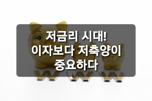  기준금리 0.5%시대 이율보다 양이 중요