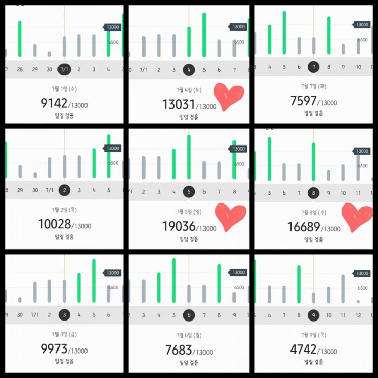  Lifelog 걷는 사람: 7월 걷기기록