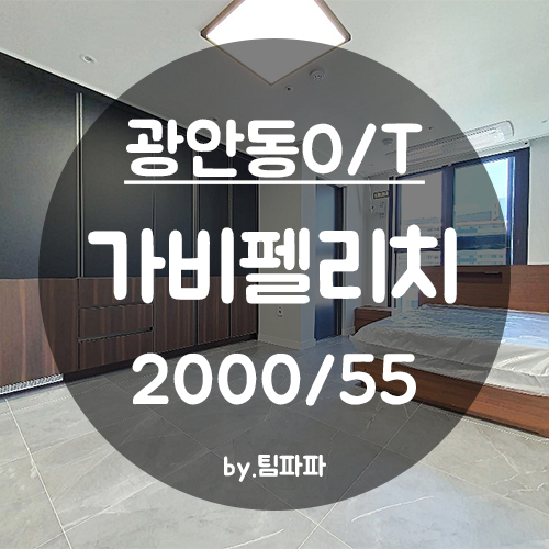  [부산 광안동] 금련산역 광안리해수욕장 신축 오피스텔 가비펠리치 월세