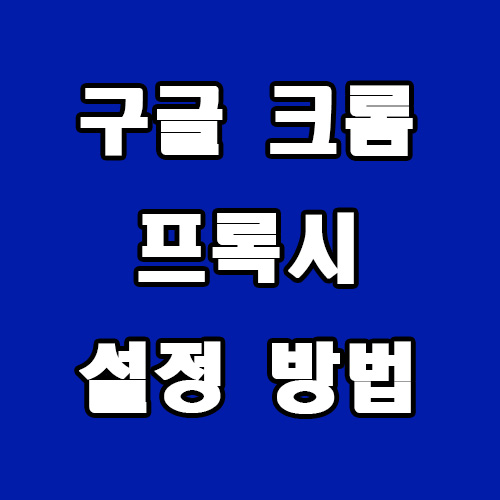  구글 크롬 프록시 설정 방법