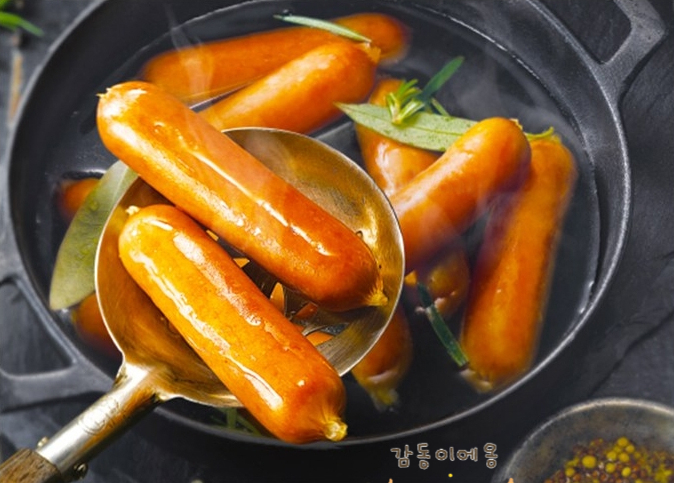  청정원 리치부어스트 탱글뽀작 식감 굿!