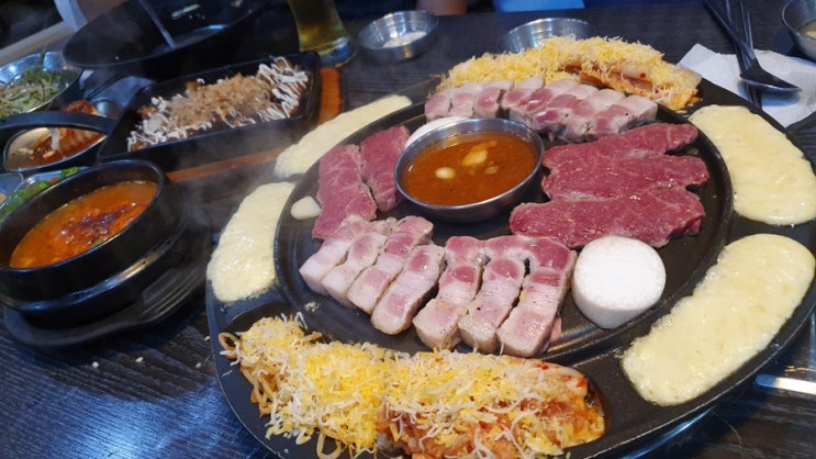  신도림 고기집 문어부인삼교비 문꽃삼세트 완벽구성 든든한 시트