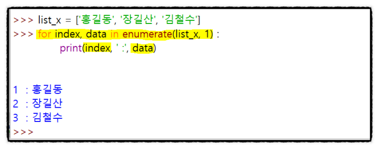  파이썬 enumerate() 함수