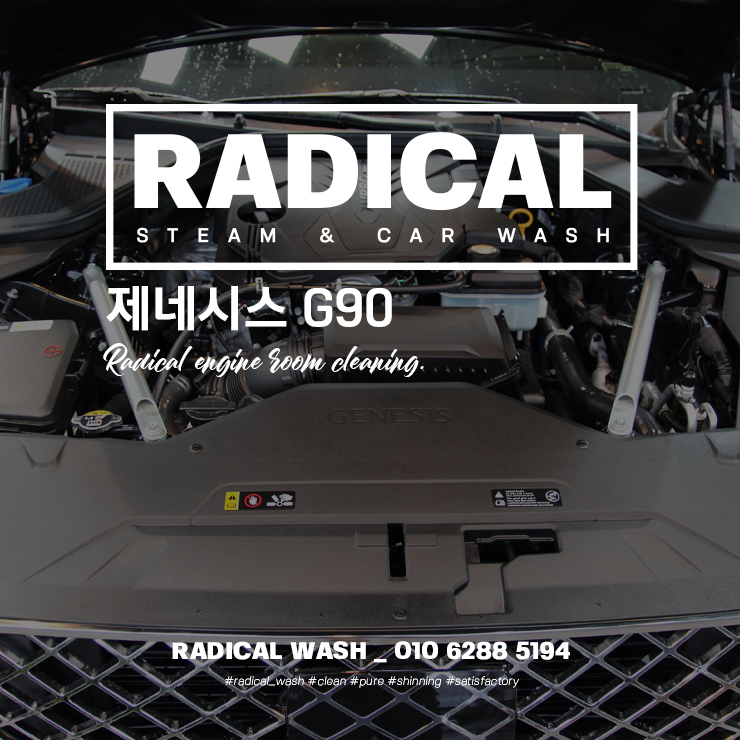  원주스팀세차/단계동손세차 래디컬워시 엔진룸크리닝, 엔진룸세차, 실내스팀세차 살균소독_제네시스 G90 engine room cleaning : 네이버예약 N Pay가능