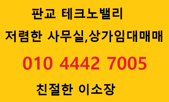  판교사무실상가 임대사업 전망