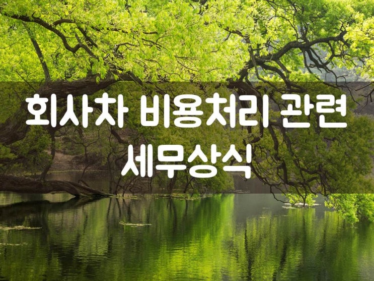  회사차 비용처리 관련 세무상식