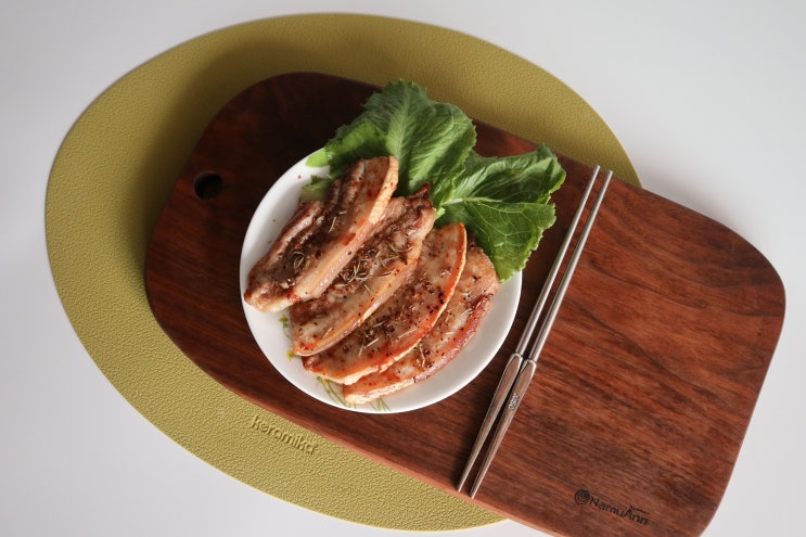  오겹살 에어프라이어 구이 (신의밥상 협찬 캠핑용돼지고기)