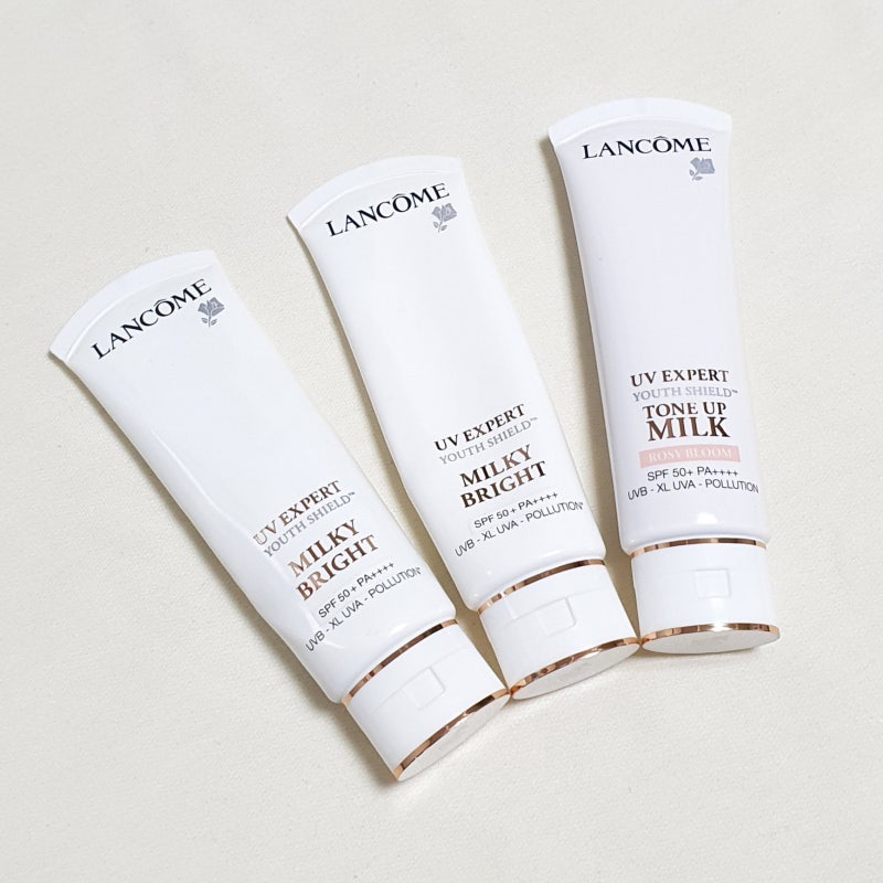 랑콤 선크림 UV 엑스퍼트 자외선 차단제 50ml (밀키 브라이트 vs 로지 블룸) / 파데프리 선크림 ....