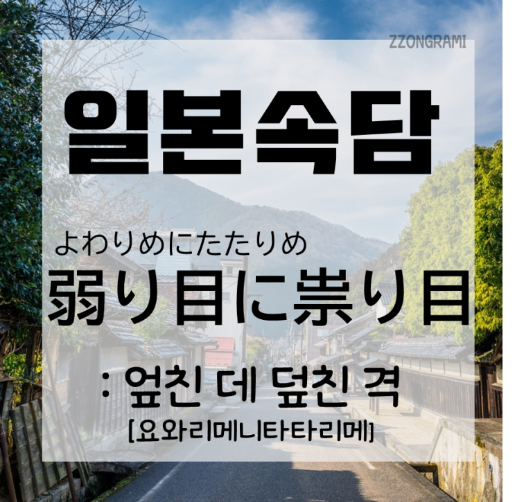  [일본어 공부] 일본 속담 : 장마에 태풍까지? 엎친 데 덮친 격, 일본어로는?