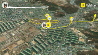 지도위의 동적인 GPS기록, 이동경로가 스토리가 되는 Relive 앱, 감성있네!