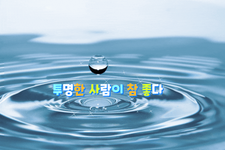  투명한 사람이 참 좋다~~