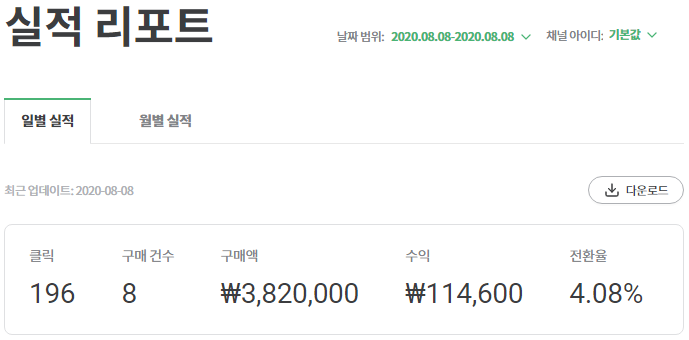  쿠팡파트너스란? 잠깐 해본 소감 및 하루 최대수익 공개