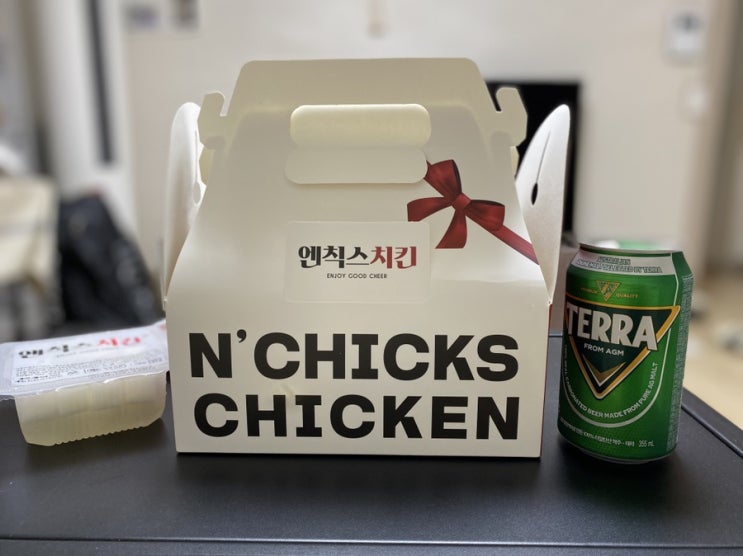  엔칙스치킨 후라이드 고추치킨 반반 솔직후기 +가격_메뉴