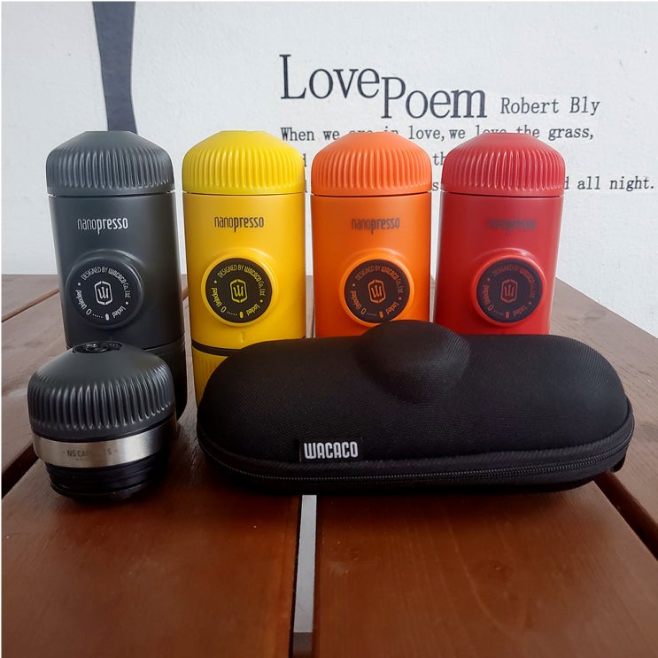  휴대용커피머신 와카코 나노프레소+NS어댑터+하드케이스 커피추출기 네스프레소 자전거 캠핑 캡슐 원두 커피