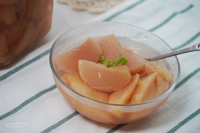 맛없는 복숭아 꿀 복숭아 통조림 만들기 했어요