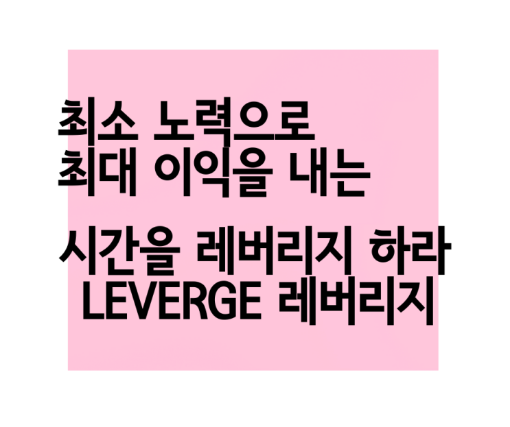  최소한의 노력으로 최대의 이익을 내는 방법 '레버리지' 롭 무어