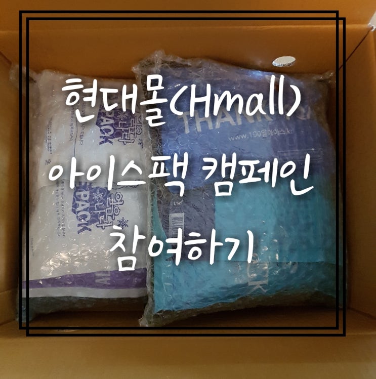 현대몰(Hmall) 아이스팩 캠페인 참여했어요! 아이스팩 재활용 이벤트 참여 후기~