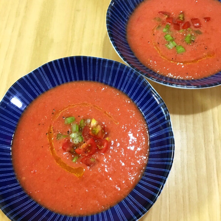  [토마토 요리] 냉 토마토 수프, 스페인 요리 가스파초 만들기