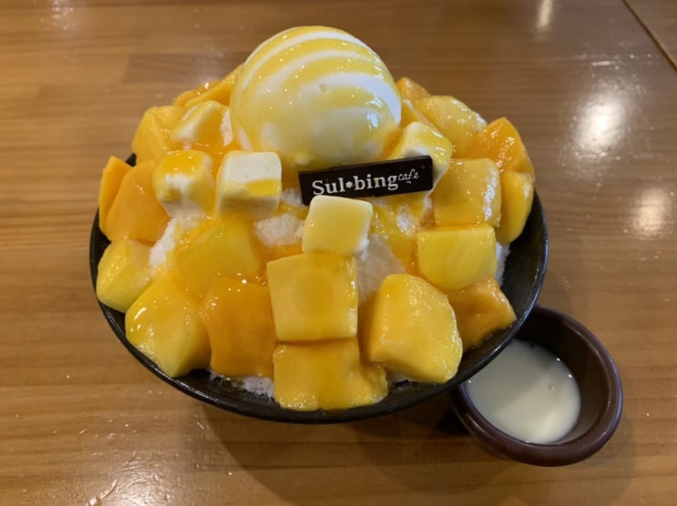  접근성 좋은 빙수 카페 “설빙”에서 애플망고 치즈빙수 먹고 왔어요.
