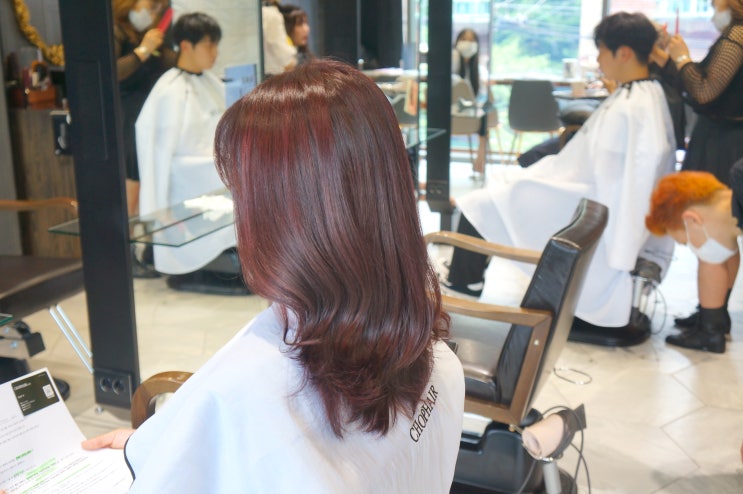 ʚ 송파미용실 / 송파동미용실 ɞ '찹헤어'에서 수 쌤한테 기분전환 레드바이올렛 염색 받았어용