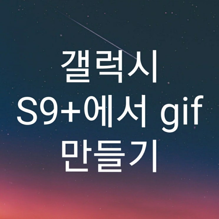  갤럭시S9+에서 gif 만들기
